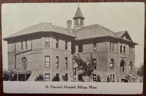 Vintage Postcard 1907-1915 St. Vincent's Hospital, Billings, Montana