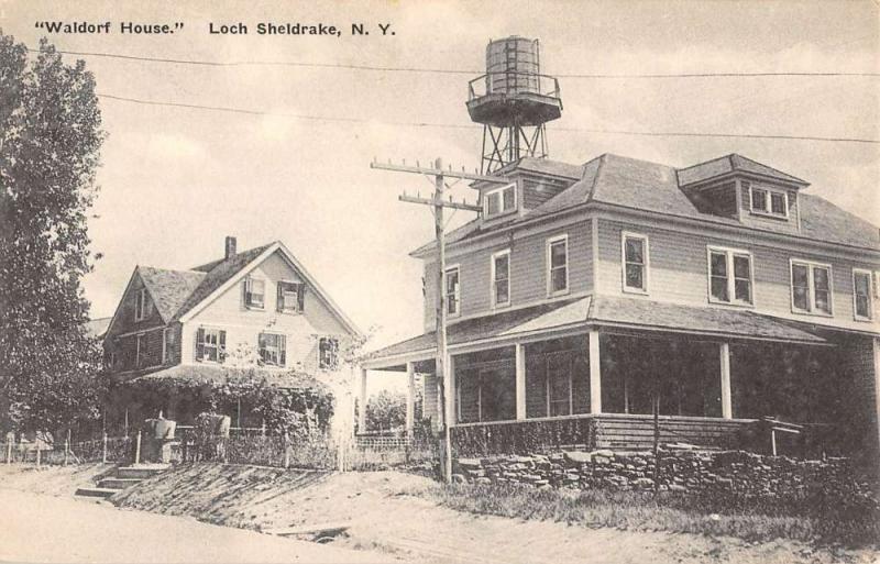 Loch Sheldrake New York Waldorf House Street View Antique Postcard K64794