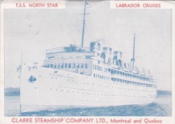 Clarke Steamship Company T S S North Star Labrador Cruises 1957