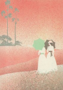 Richard Akerman A Walk In The Meadow Painting Postcard