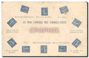 Old Postcard The true language of stamps 25c Sower Bloodline