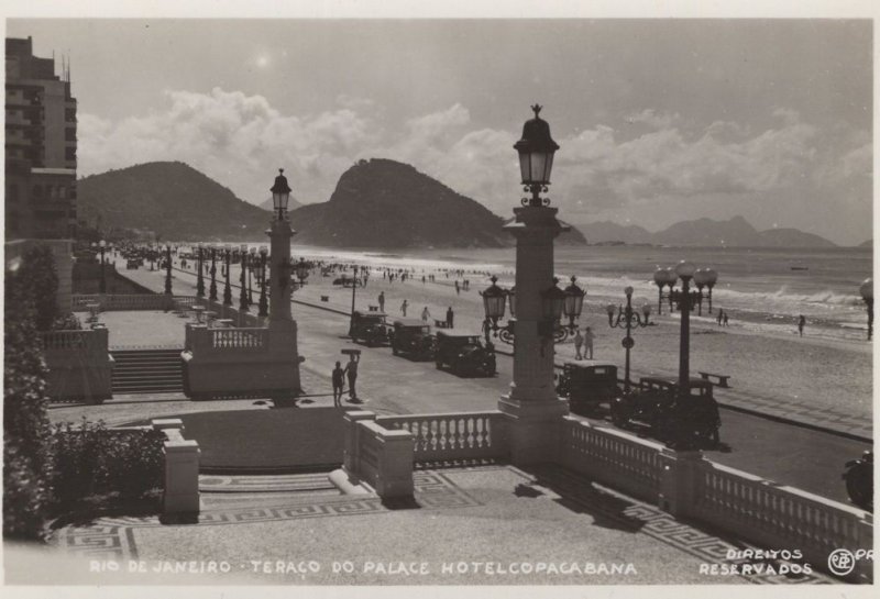 Rio de Janeiro Palace Hotel Copacabana Brasil Real Photo Postcard