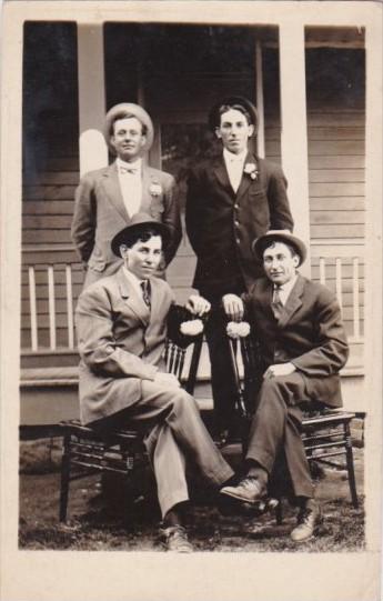 Men Posing In Suits Real Photo