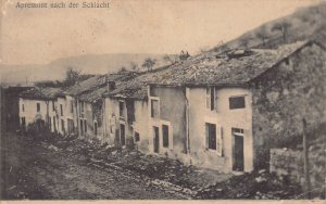 ARDENNES FRANCE~APREMONT NACH DER SCHLACHT-WW1 DAMAGE~FELDPOST PHOTO POSTCARD