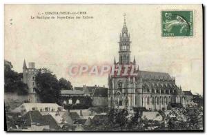 Old Postcard Châteauneuf-sur-Cher The Basilica of Our Lady