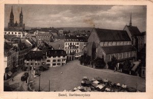 Switzerland Basel Barfüsserplatz Vintage Postcard 09.89