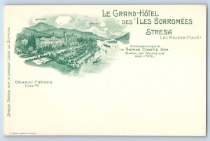 Italy Postcard Grand Hotel of Borromean Islands Stresa Lake Maggiore c1905