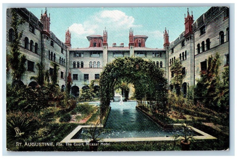St. Augustine Florida FL Postcard Court Alcazar Hotel Raphael Tuck Sons c1910's