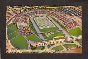 MD Baltimore Stadium Sports Maryland Linen Postcard Football Orioles Football