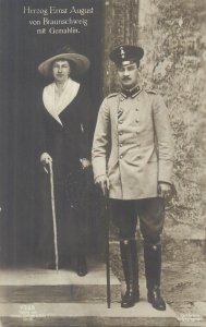 Duke Ernst August of Brunswick with his wife German royalty postcard 1914 