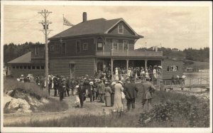 Southport ME Casino & Crowd c1910 Real Photo Postcard