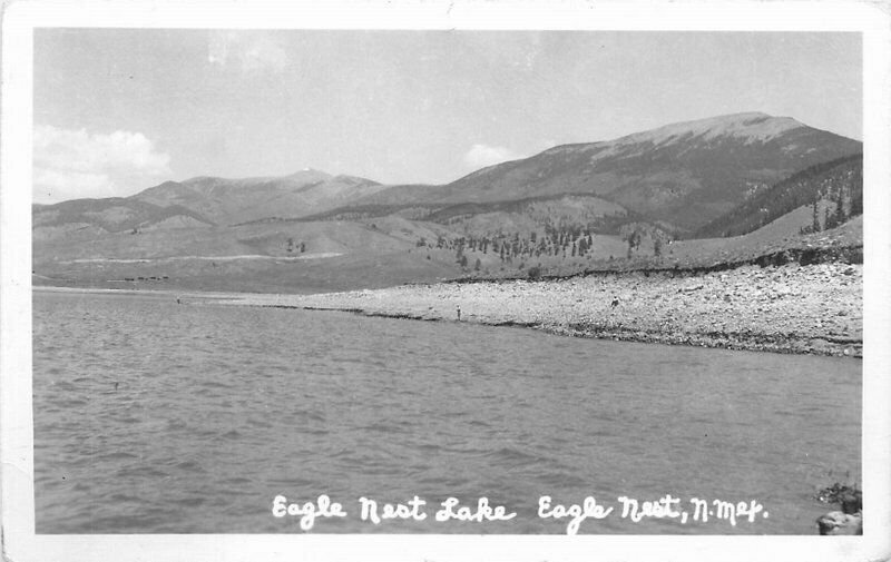 Eagle Nest Lake New Mexico 1940s RPPC Photo Postcard 21-3941
