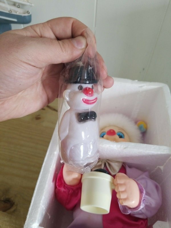 The Walking Bubbly Jr Clown Vintage Retro Complete.BOX IN ROUGH SHAPE.