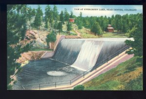 Denver, Colorado/CO Postcard, Dam At Evergreen Lake