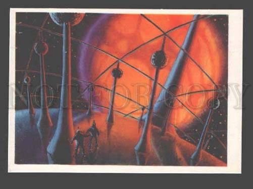 090100 RUSSIAN 1963 Space imagination by Sokolov Old PC#4