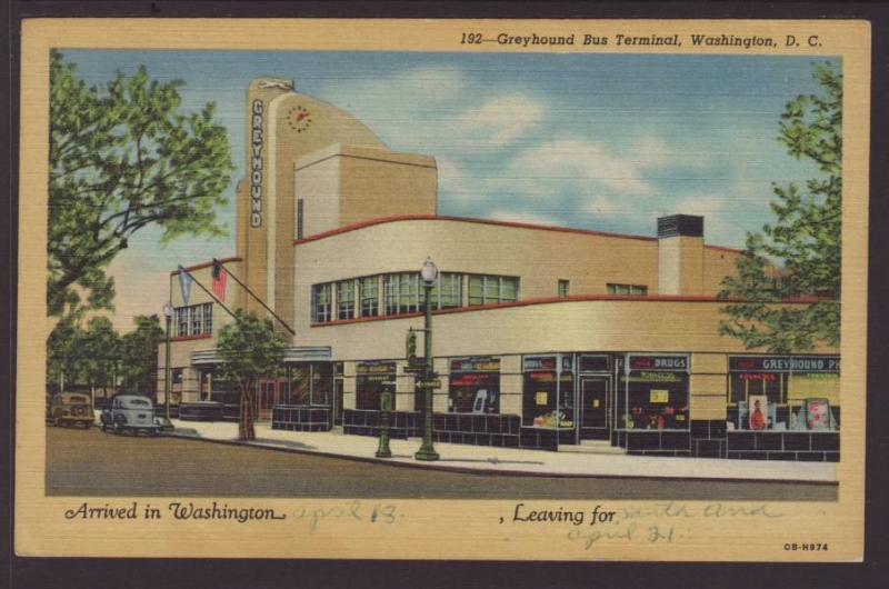 Greyhound Bus Terminal,Washington,DC Postcard 