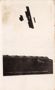 Hendon England Maurice Farman Biplane Airplane Real Photo Postcard AA74447