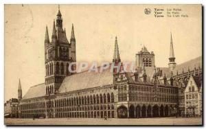 Old Postcard Ypres Les Halles From The Cloth Hall Halls