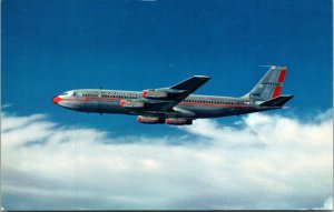 Vtg American Airlines 707 Jet Flagship Plane Unused Advertising Postcard