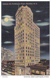 Liberty life building, at Night, Charlotte, North Carolina, 40-60s