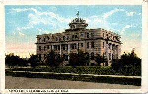 Postcard TX Amarillo Potter County Court House 1920s S60