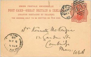 Entier Postal Stationery Postal Great Britain Great Britain 1898 London to Ca...