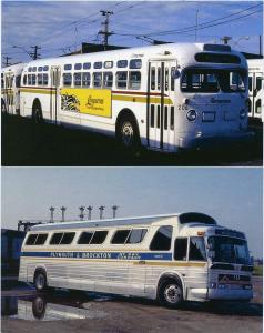 (2 cards) Buses Seattle, Washington Plymouth & Brockton Mass