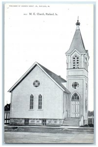 c1910 Methodist Episcopal Church Chapel Exterior Building Rutland Iowa Postcard