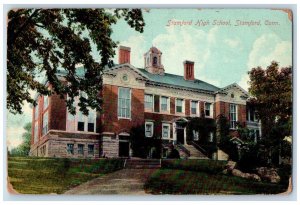 1909 Stamford High School Exterior Stamford Connecticut Vintage Antique Postcard 