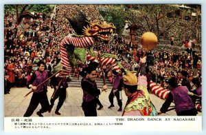 c1950s Nagasaki, Japan Dragon Dance Litho Photo Postcard Kunchi Festival Vtg A31