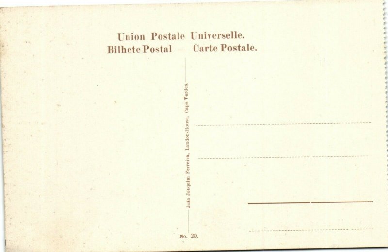 PC CPA CABO VERDE CAPE VERDE S. VICENTE MISSA NO CAMP Vintage Postcard (b26733)