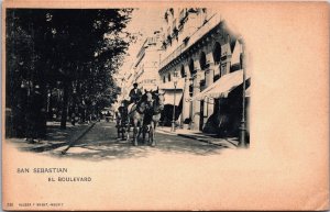 Spain San Sebastian El Boulevard Vintage Postcard C111