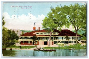 1907 View Of Commercial Men's Boat Club Sioux City Iowa IA Antique Postcard