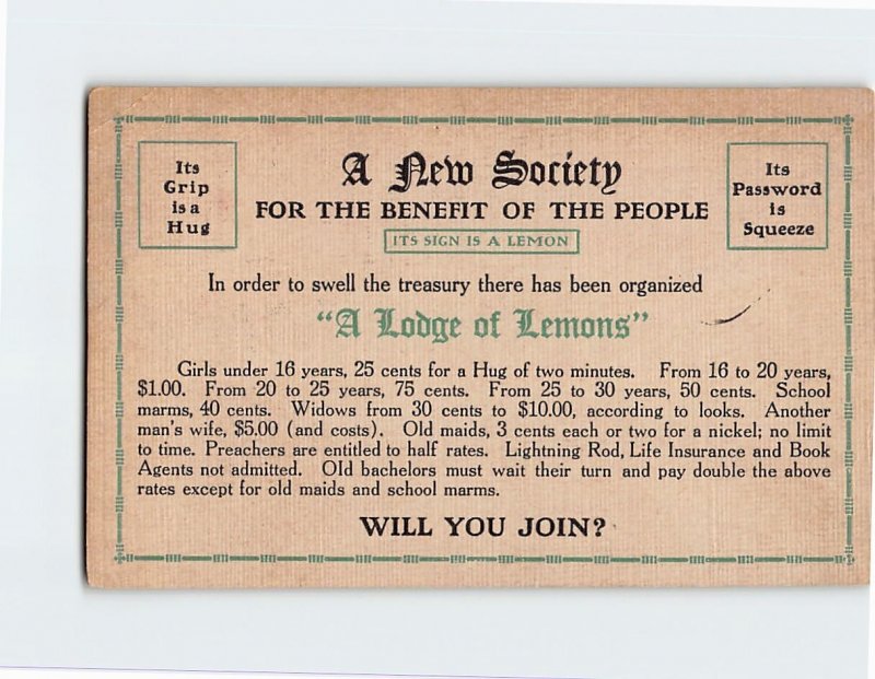 Postcard A New Society For The Benefit Of The People, Invitation Card