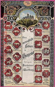 ah7033 - GERMANY - VINTAGE POSTCARD Postcards - Greetings from Wartburg-