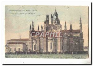 Italy Italia Postcard Old Monumental certosa di Pavia Veduta posteriore della...