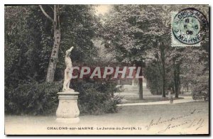 Old Postcard Chalons sur Marne Le Jardin du Jard