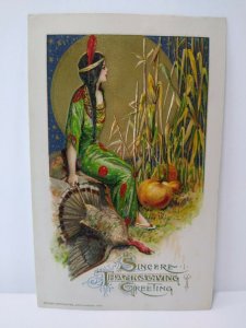 John Winsch Thanksgiving Postcard Schmucker Fantastic Big Gold Sun 1912 Denver