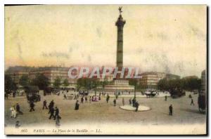 Postcard Old Paris's Bastille Square