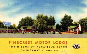 Idaho Pocatello Pinecrest Motor Lodge Curteich