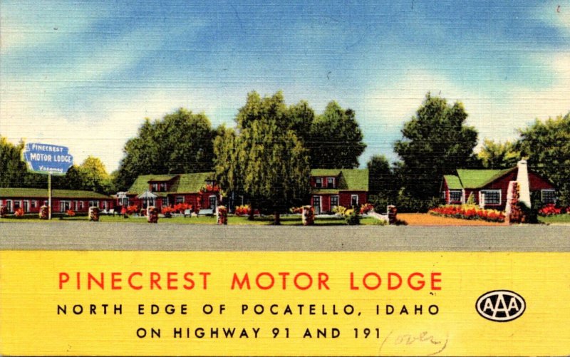 Idaho Pocatello Pinecrest Motor Lodge Curteich