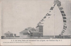 Postcard US Life Staving Station International Code Signals Mordhead City NC