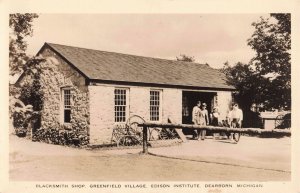 Blacksmith Shop Wagon Wheels Dearborn Michigan c.1930's RPPC / 2R4-115