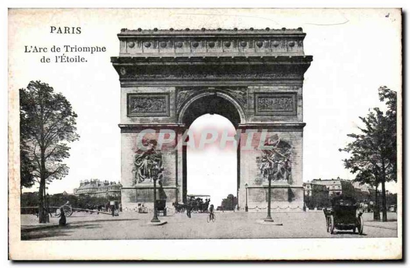 Old Postcard Paris L & # 39Arc De Triomphe From & # 39Etoile