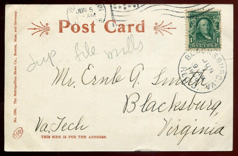 dc1597 - YOUNGSTOWN Ohio Postcard 1906 Lantermans Mill. Falls & Bridge