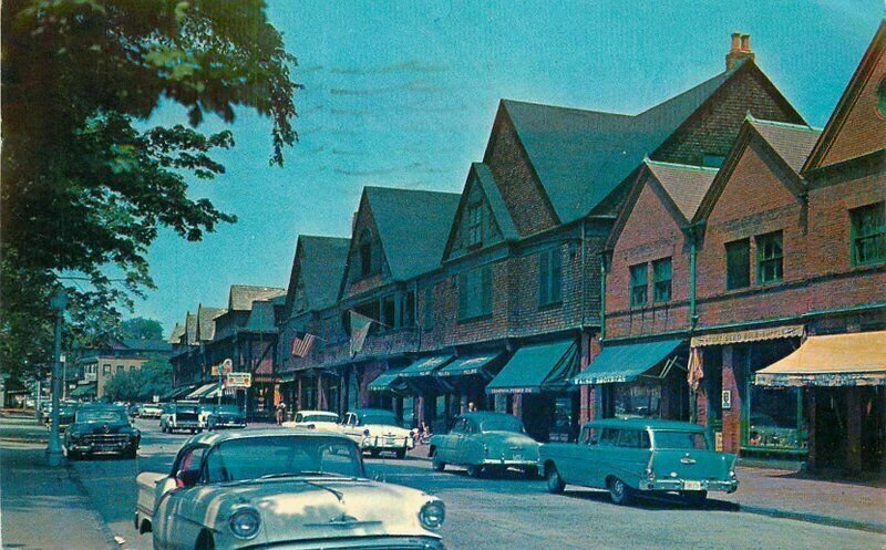 Rhode Island Newbury Famous Casino Block 1864 autos Tichnor Postcard 22-3884