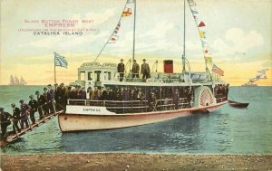 Catalina California Glass Bottom Boat Empress San Diego C-1910 Postcard 10347