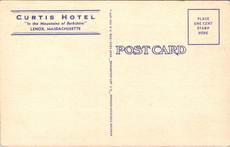 Postcard Curtis Hotel in Lenox, Massachusetts