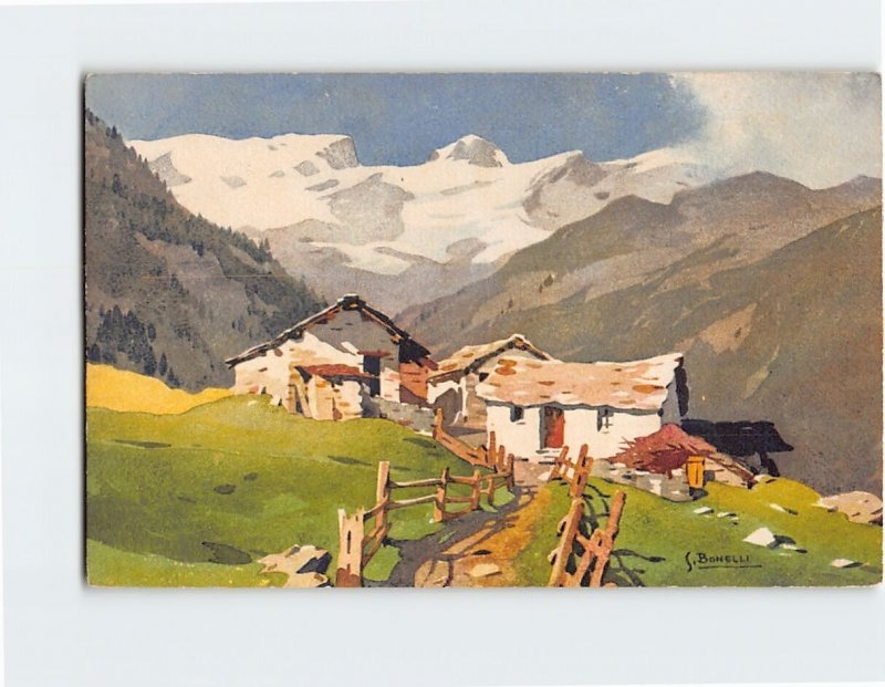 Postcard Vallée de Champoluc vers le Breithorn, Champoluc, Italy