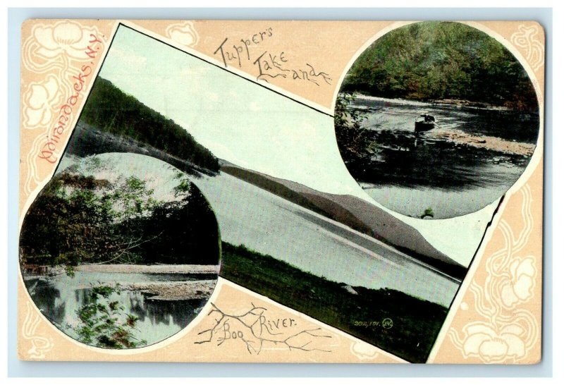 1909 Tupper's Lake And Boo River View Adirondacks New York NY Antique Postcard 